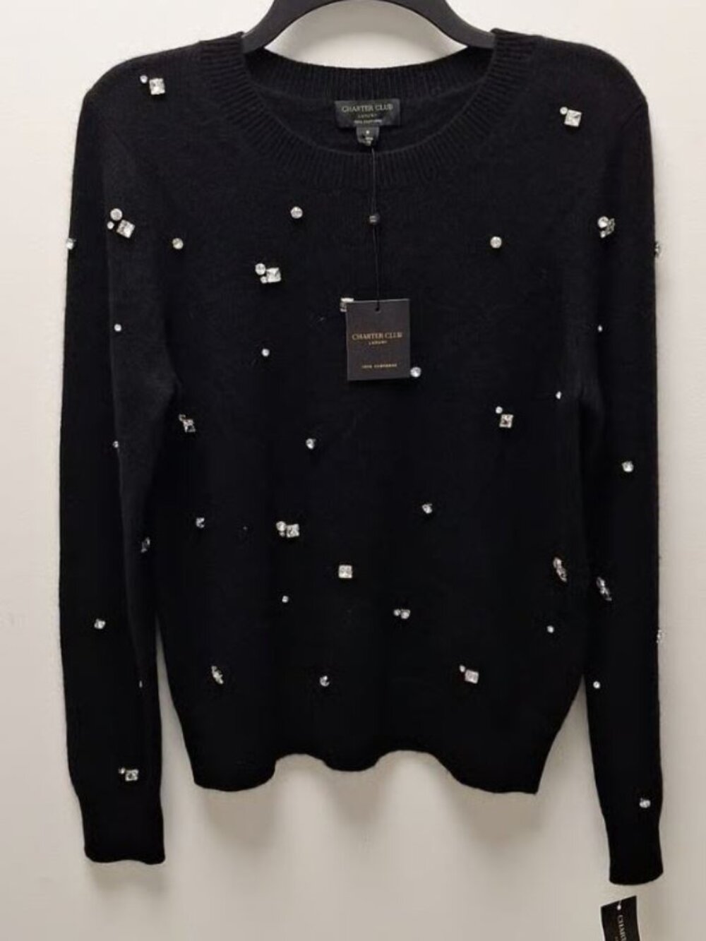 Charter Club 100% Cashmere Women's Black Sweater Size Small ORG $229 RackD